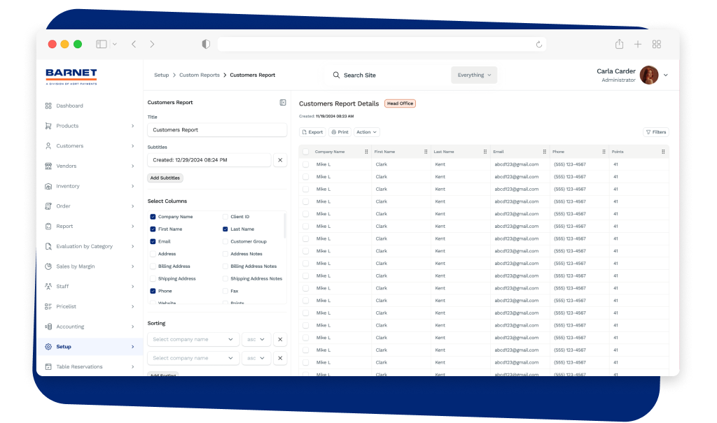 barnet pos ecommerce dashboard