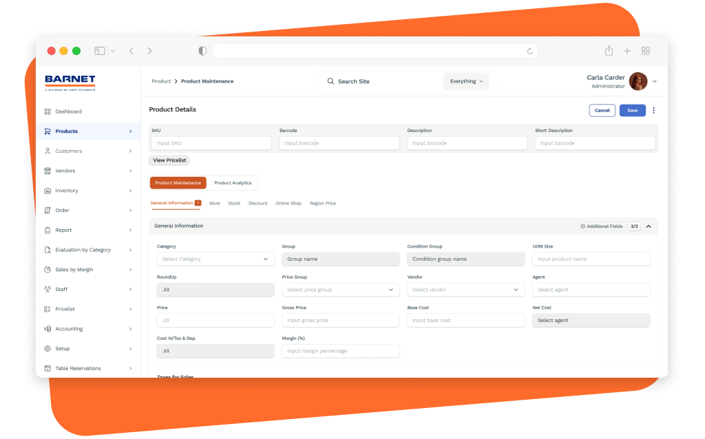 barnet pos dashboard