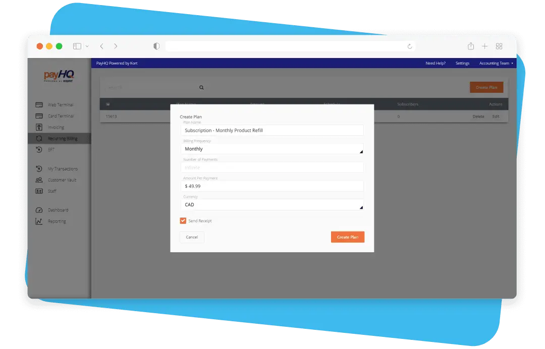 credit card processing products - Recurring Billing payment solutions