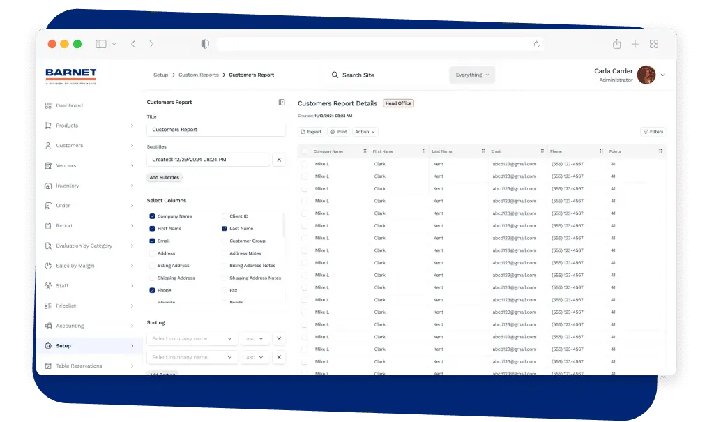barnet pos ecommerce dashboard